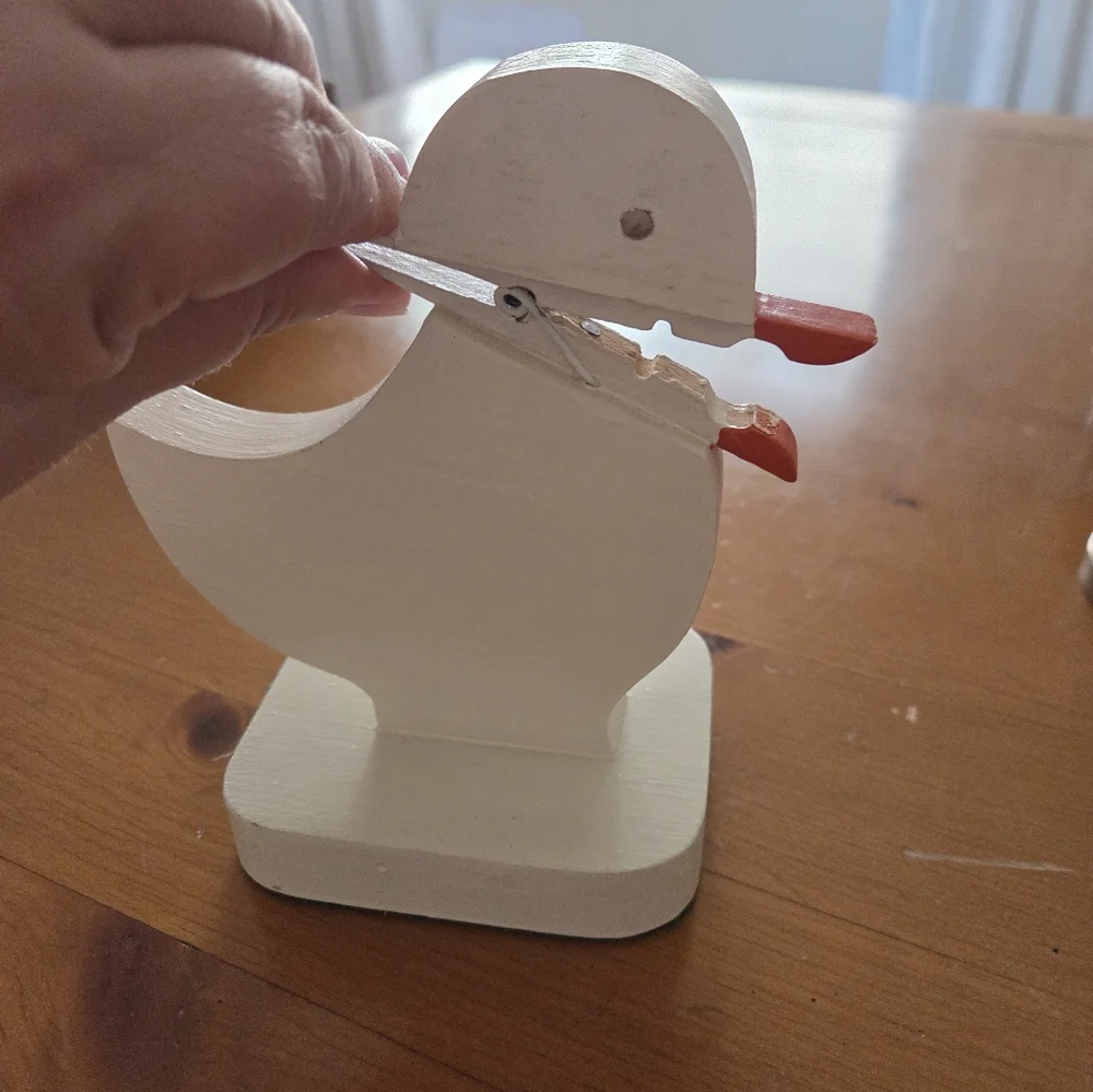 Handmade Wooden Duck Note Holder